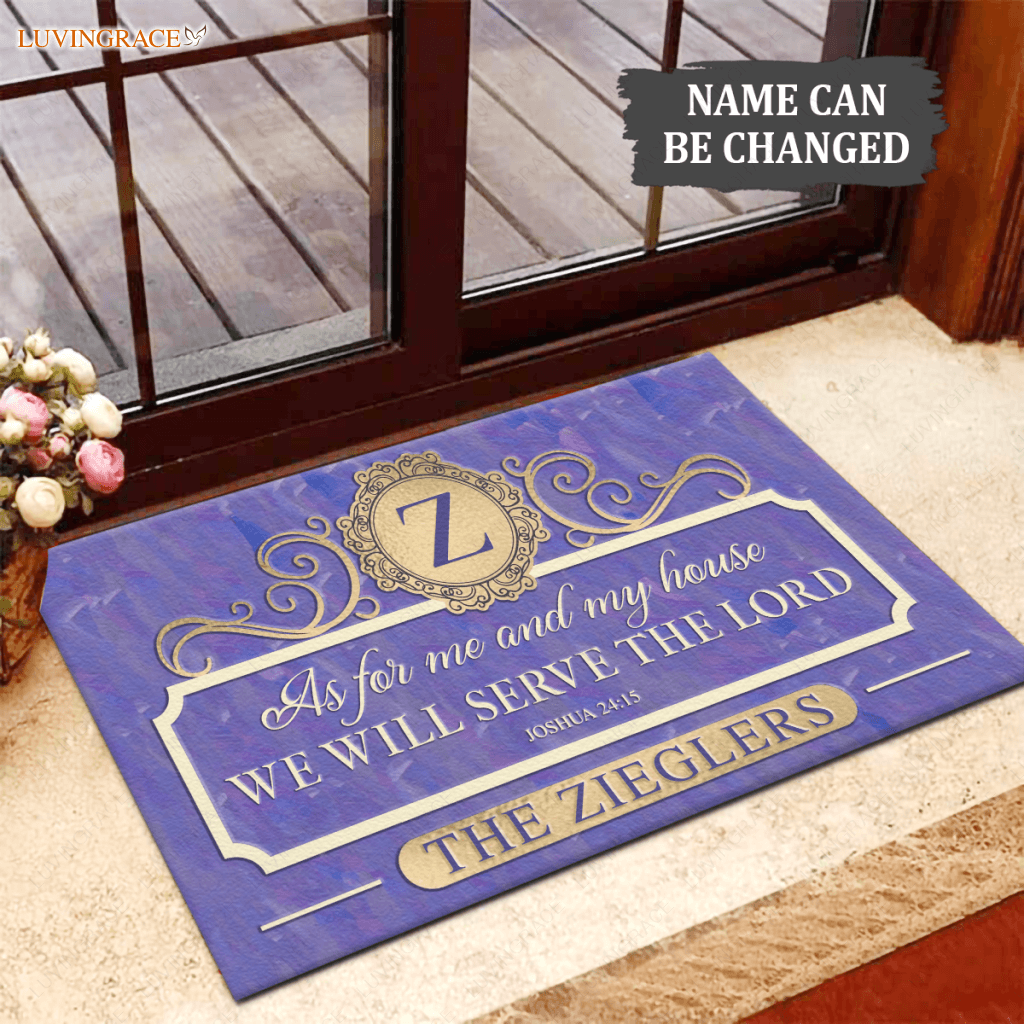 Personalized Bleached Purple Serve The Lord Doormat