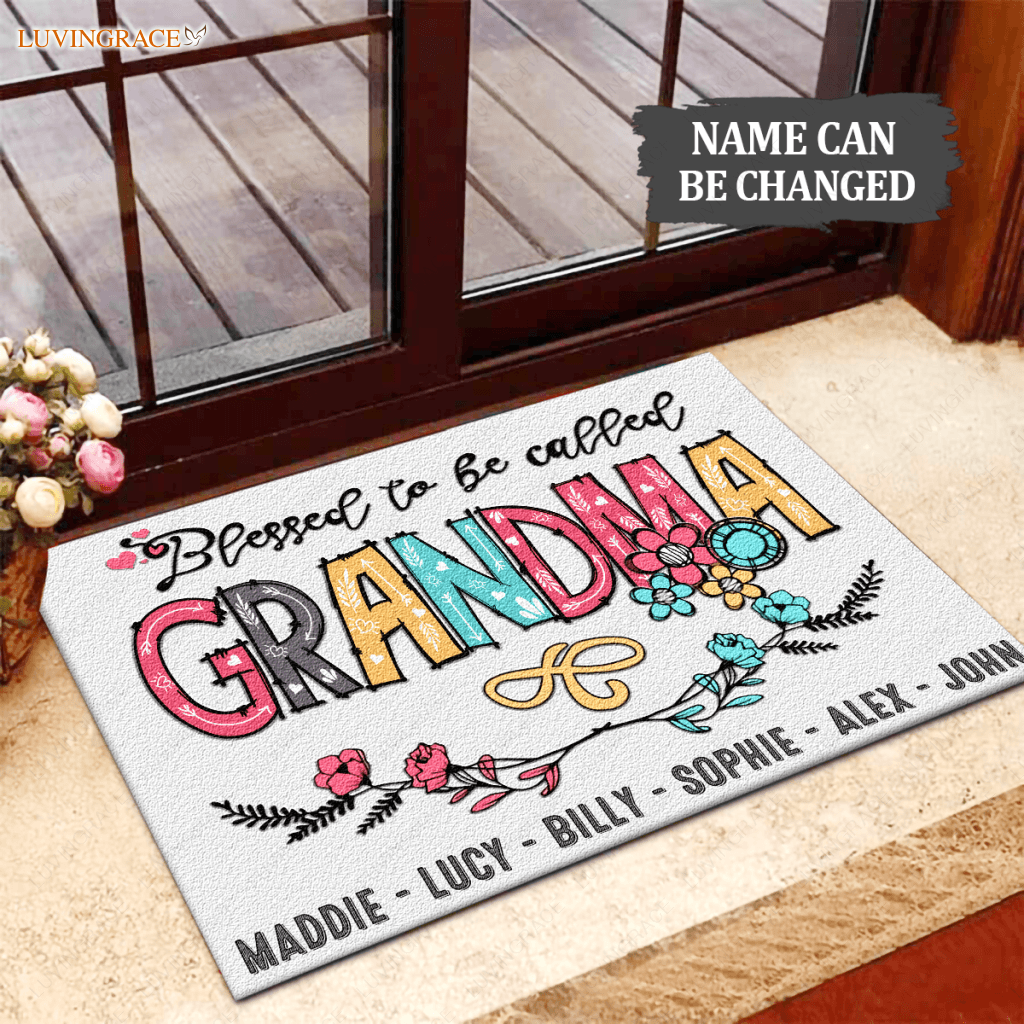 Personalized Blessed To Be Called Grandma Doormat
