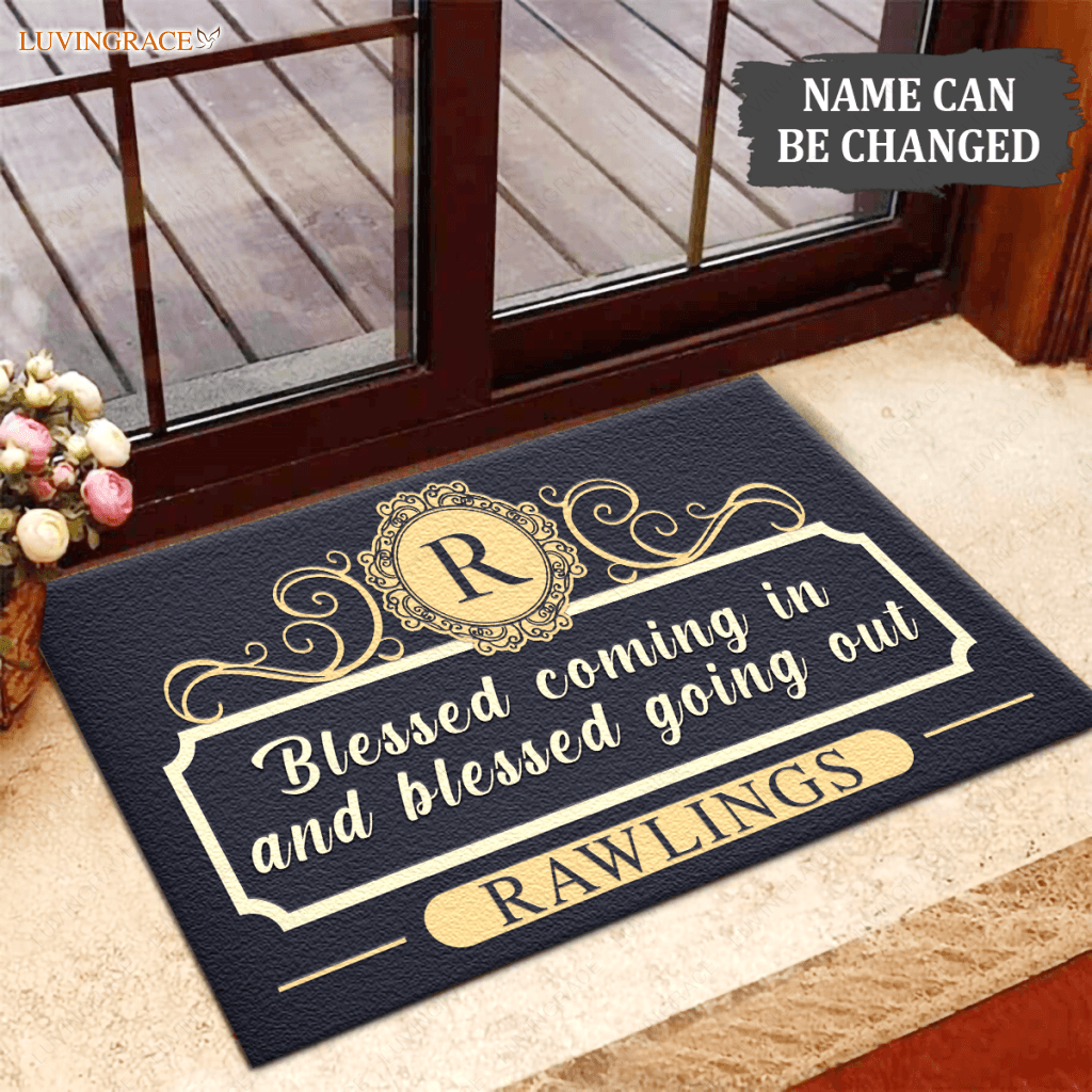Personalized Brown Blessed Coming In Doormat