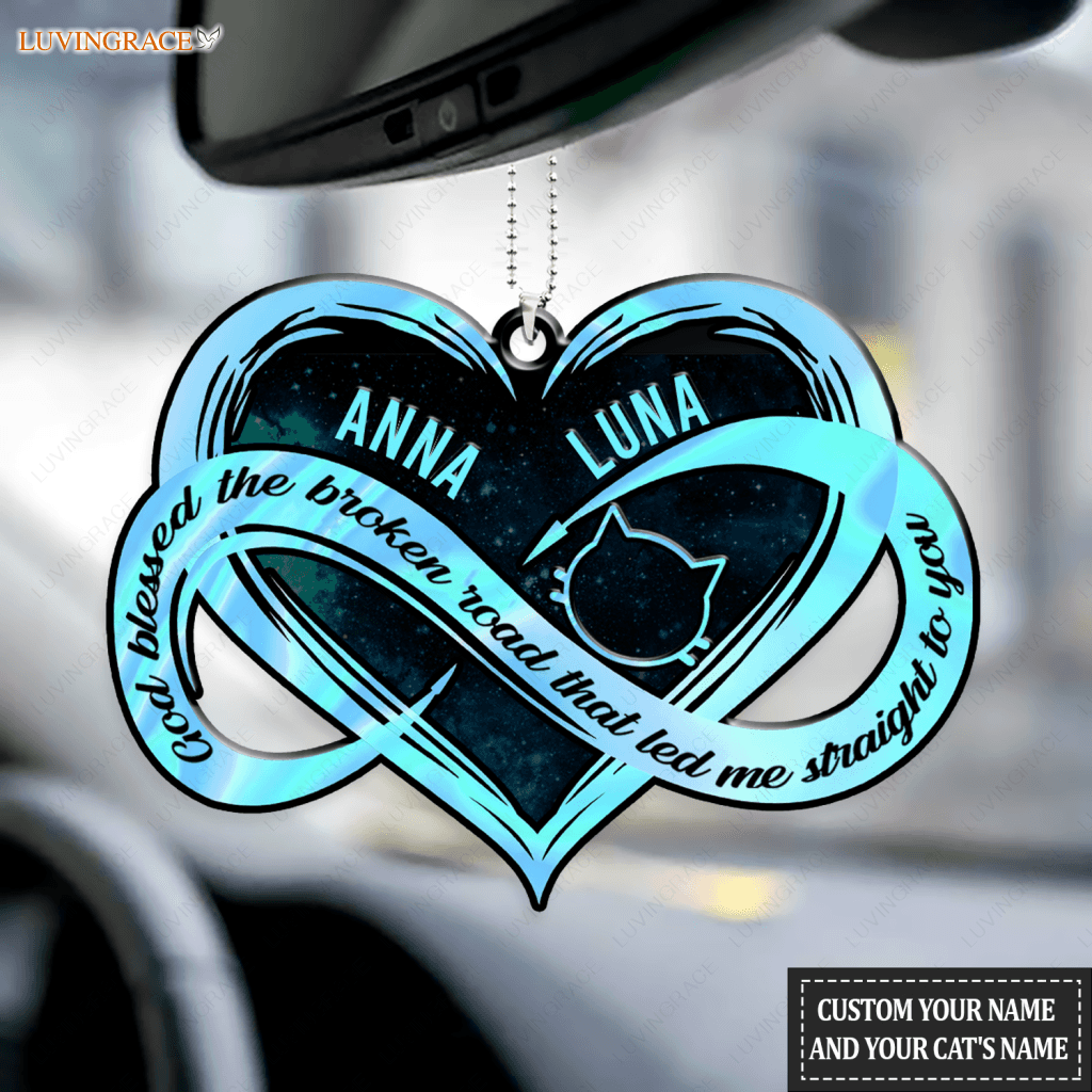 Personalized Cat Lovers Hologram Infinity Memorial Ornament