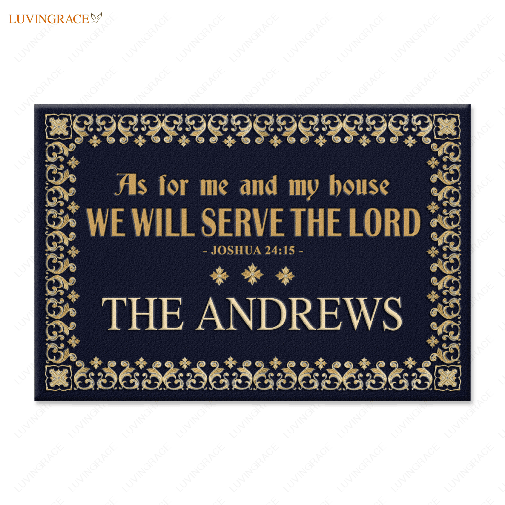 Personalized Catholic Doormat Serve The Lord