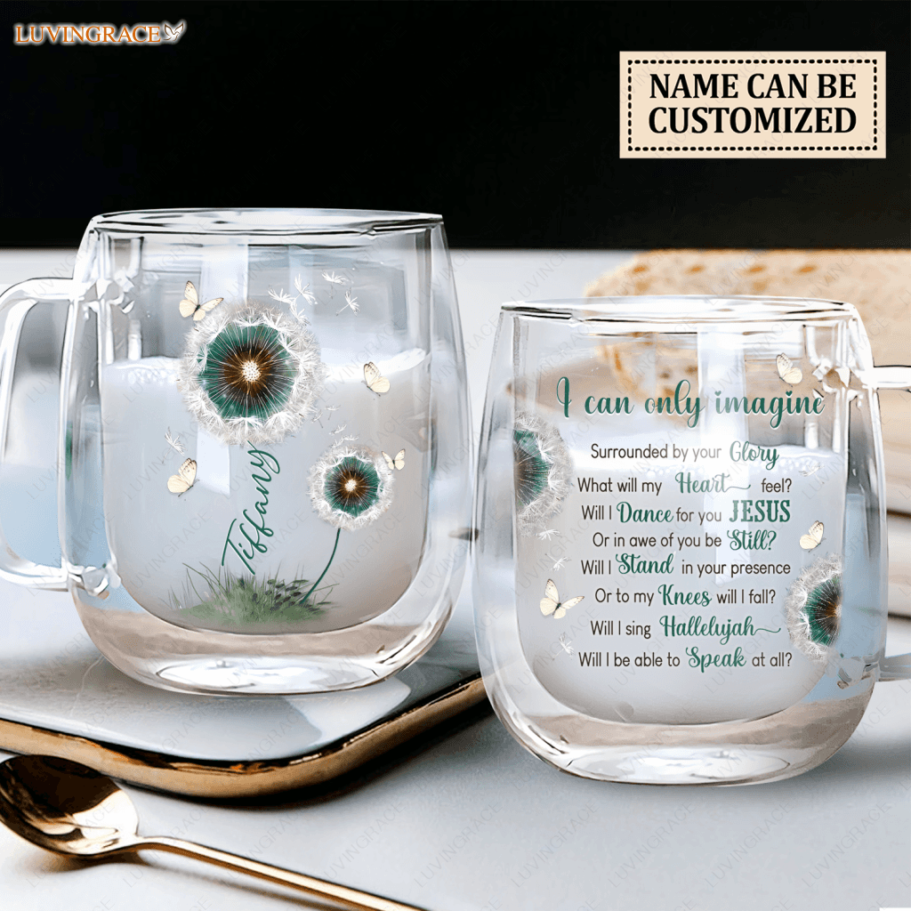 Personalized Dandelion By Glory Doubled-Wall Glass Mug