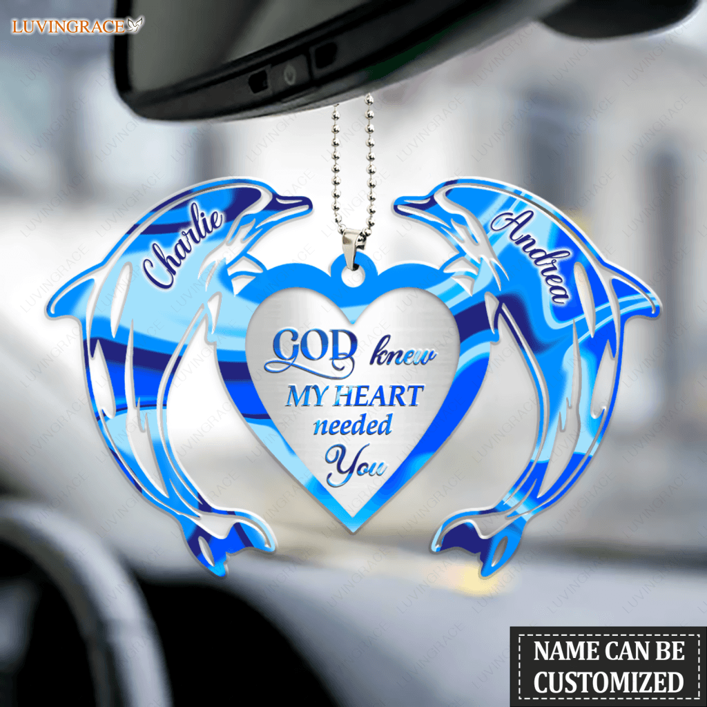 Personalized Dolphin Couple God Knew My Heart Ornament