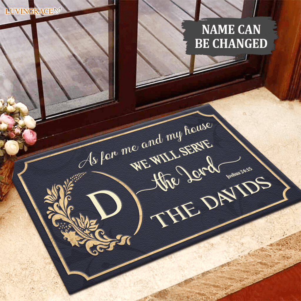 Personalized Doormat Family Serve The Lord