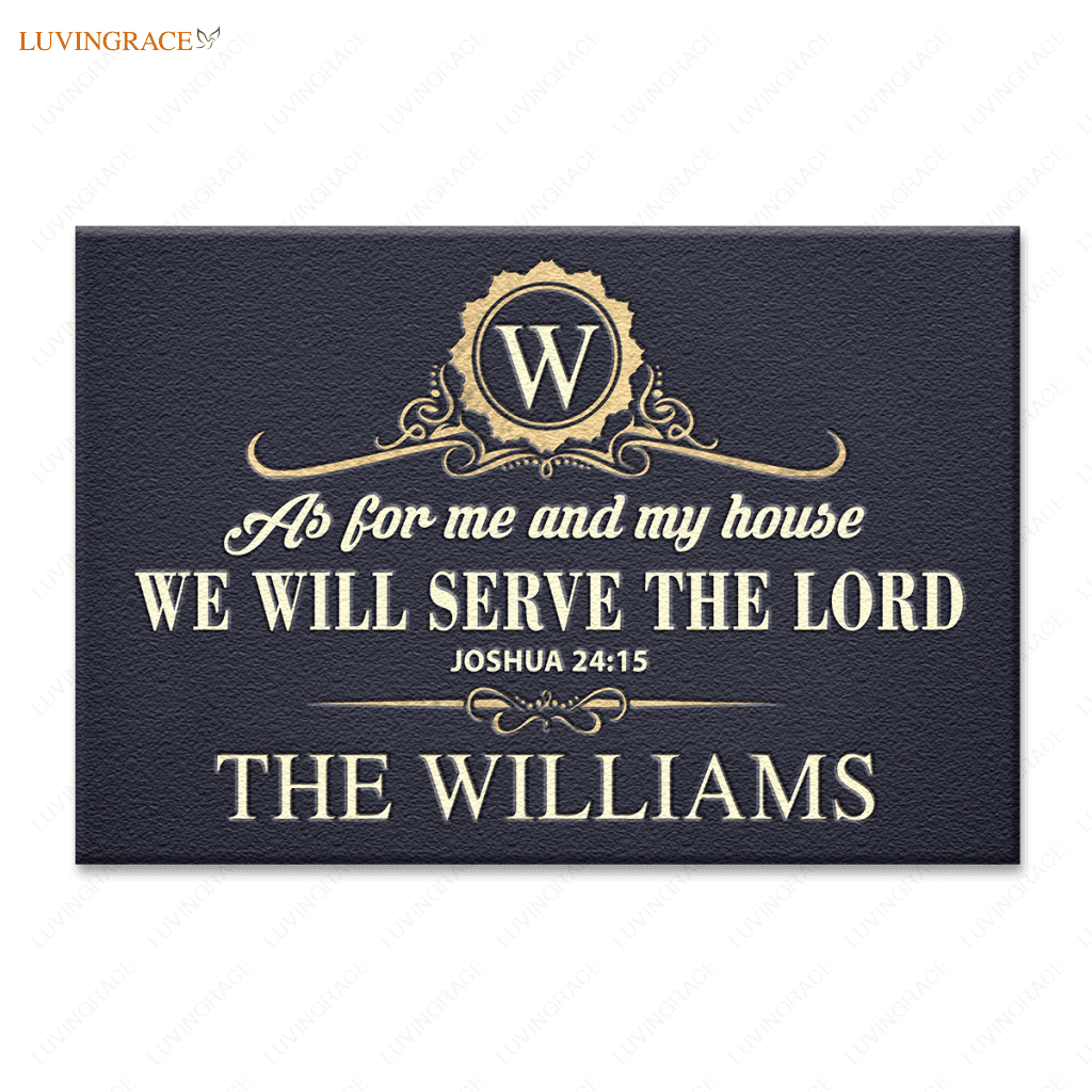 Personalized Elegance Serve The Lord Exclusive Doormat