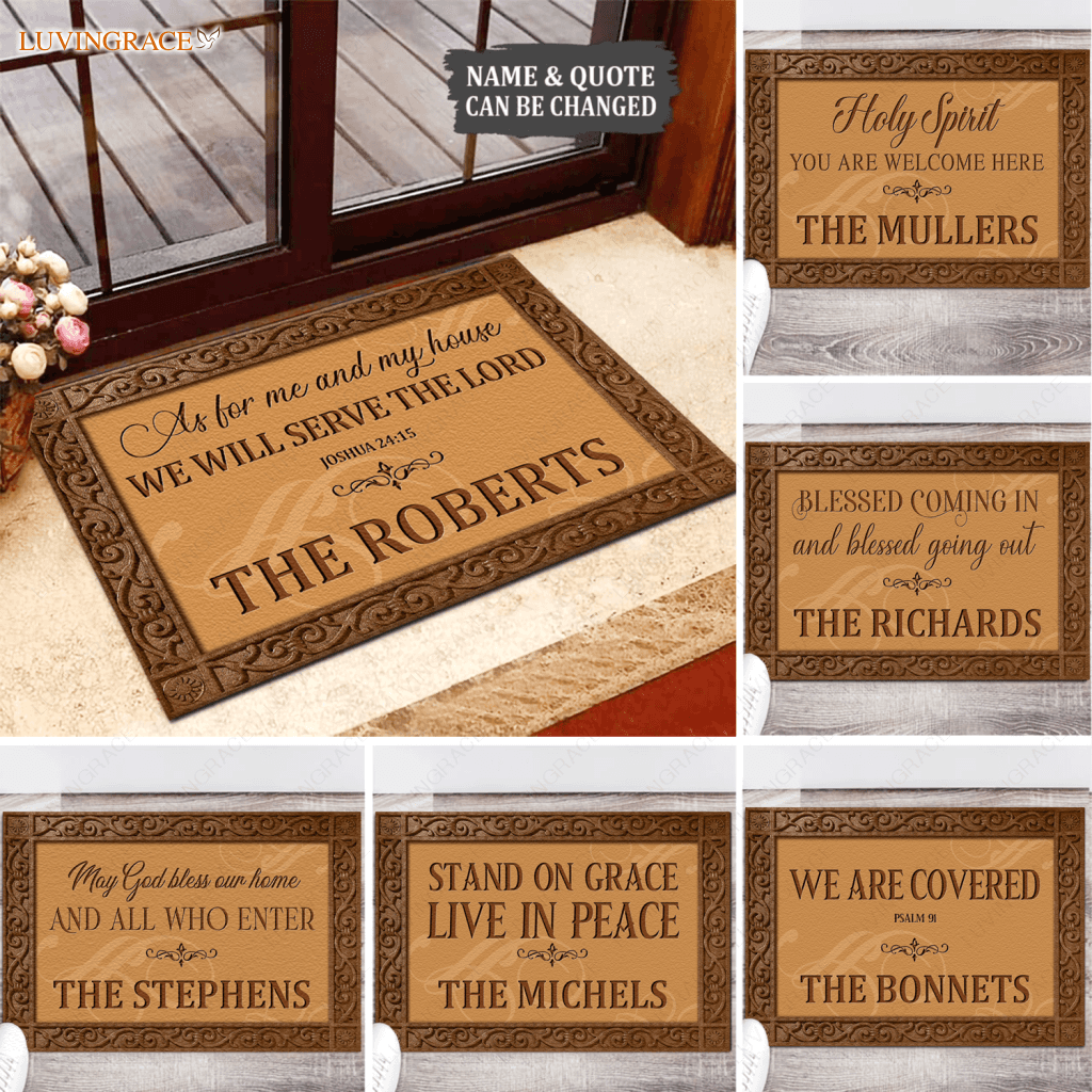 Personalized Elegant Border Family Doormat