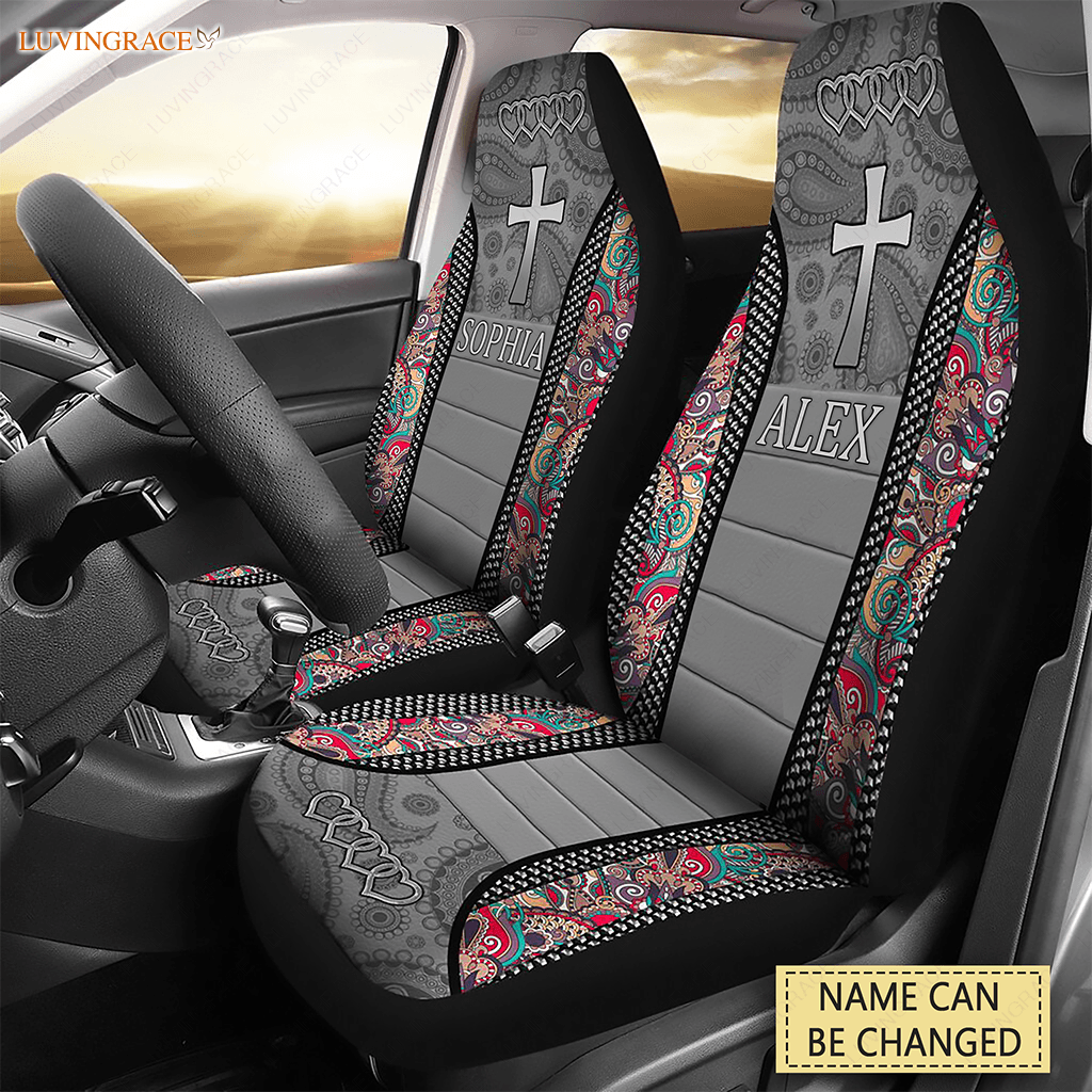 Personalized Faith Cross Car Seat Cover