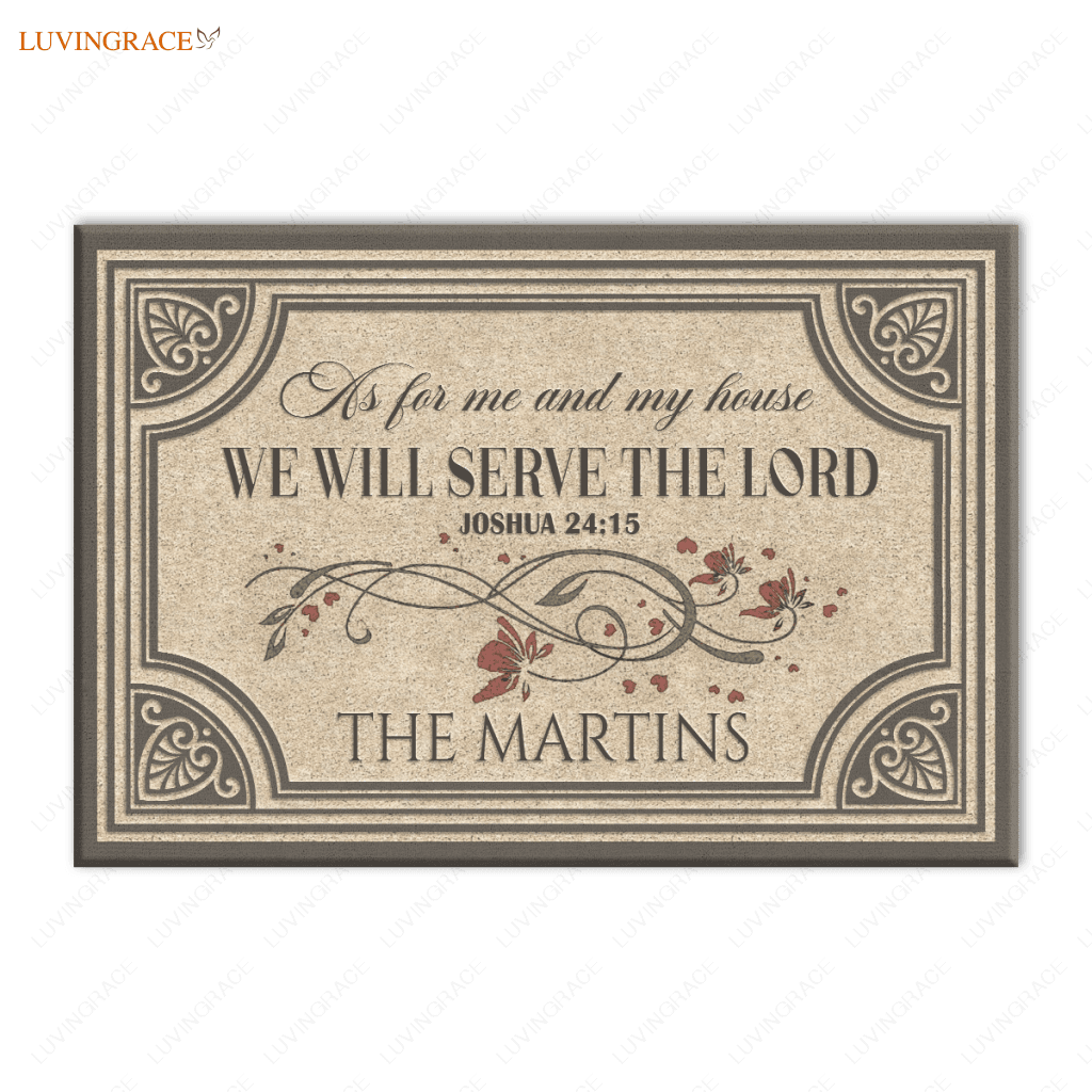 Personalized Family Home As For Me And My House We Will Serve The Lord Doormat