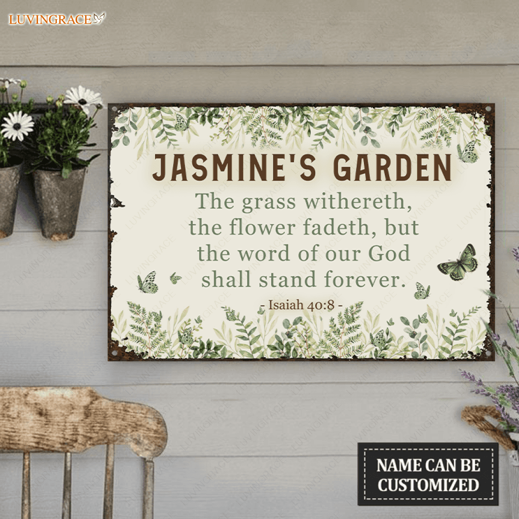 Personalized Garden Bible Metal Sign For Gardener