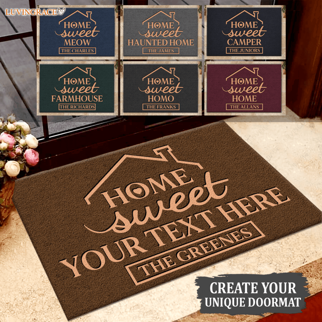 Personalized Gift Home Sweet Unique Doormat