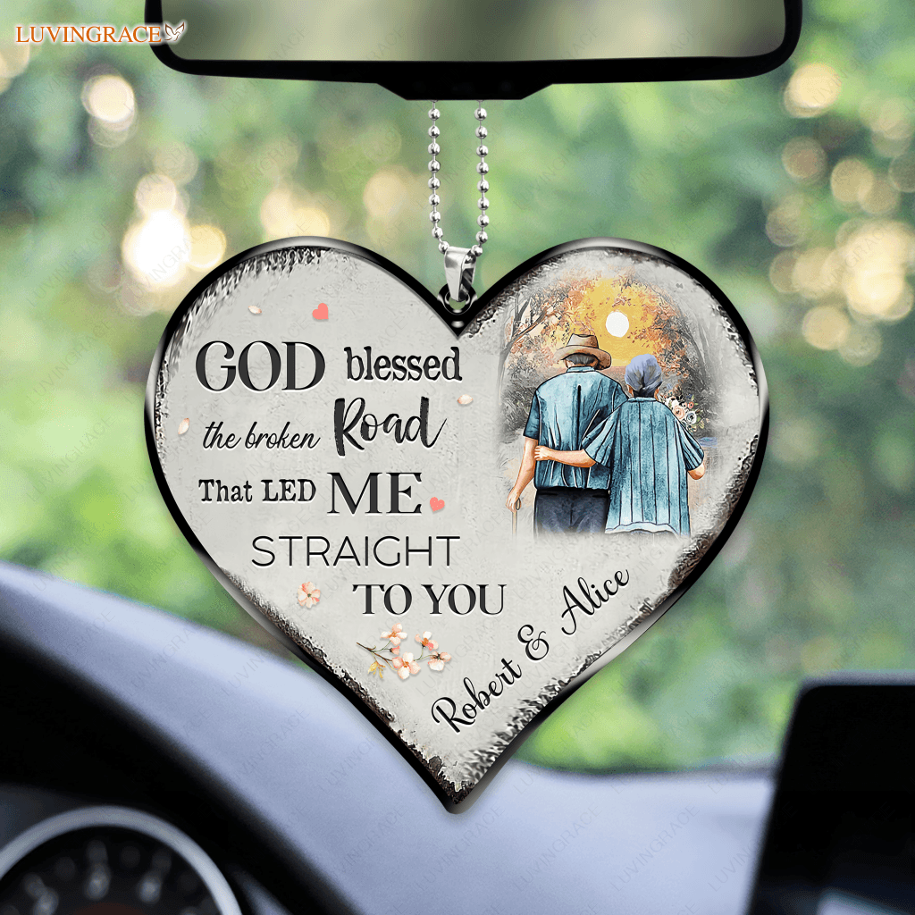 Personalized God Blessed Old Couple Ornament