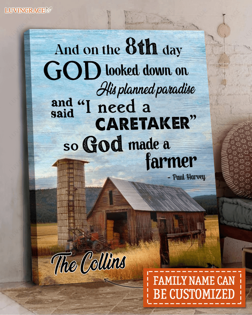 Personalized God Made Farmers Wall Art Canvas