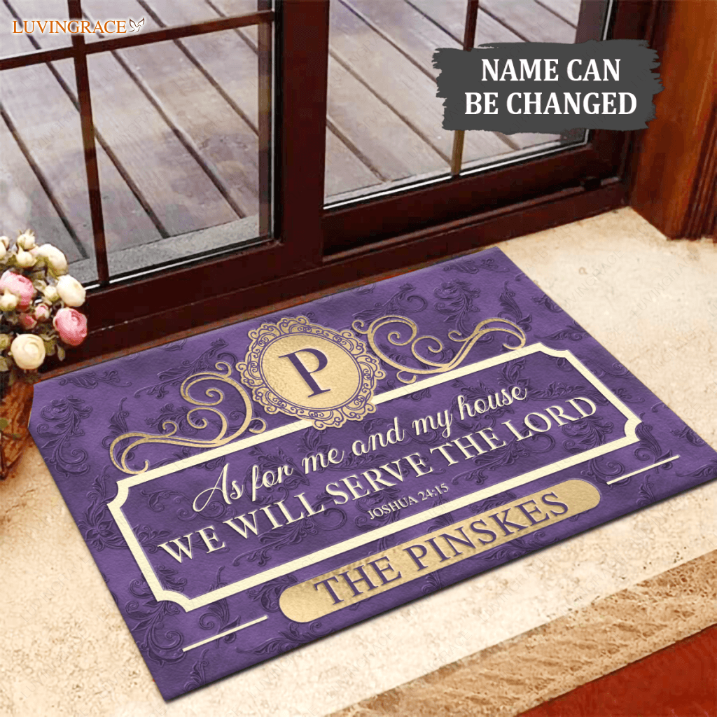 Personalized Gorgeous Purple Serve The Lord Doormat