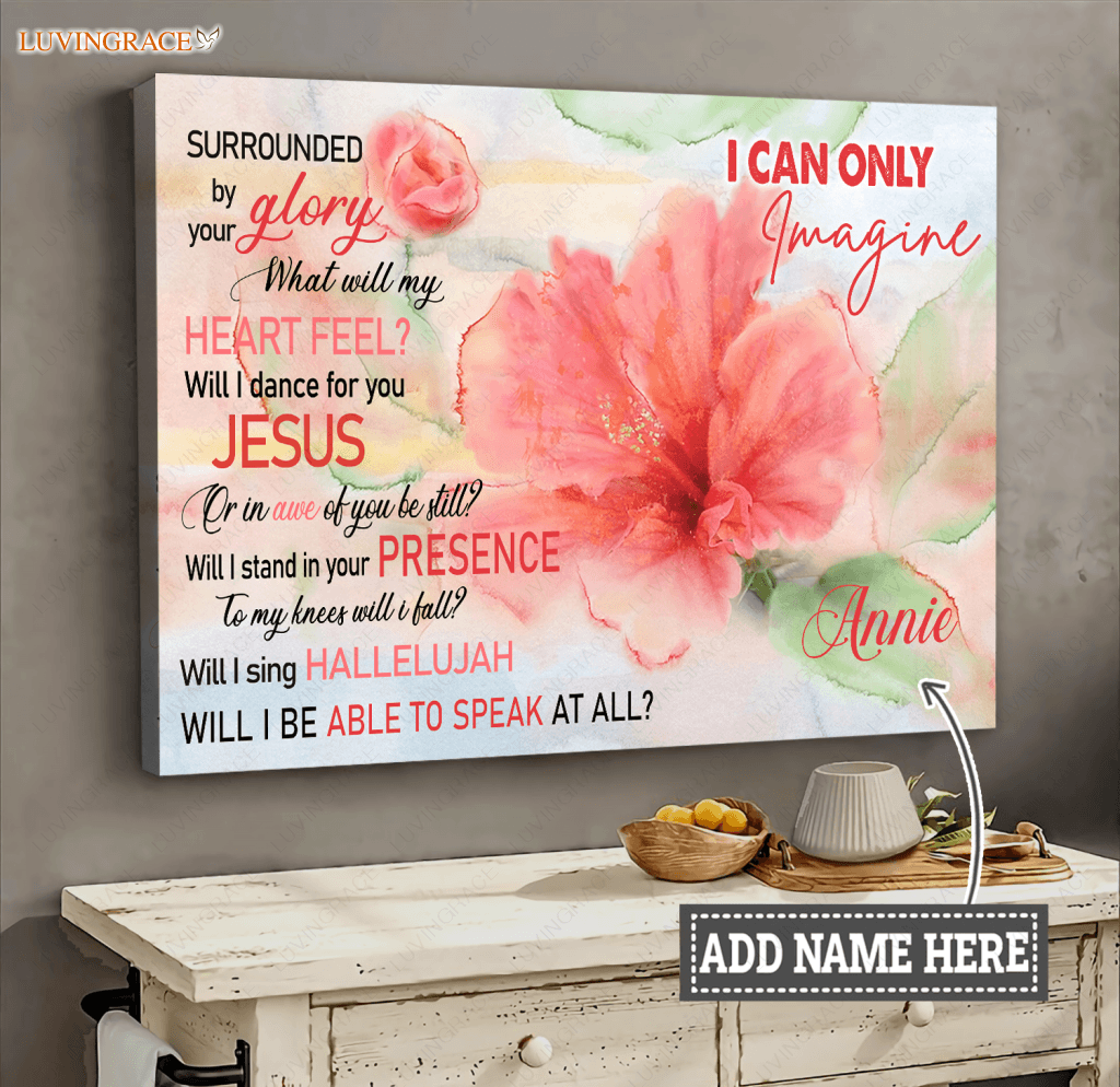 Personalized Hibiscus Glory Spill Wall Art Canvas