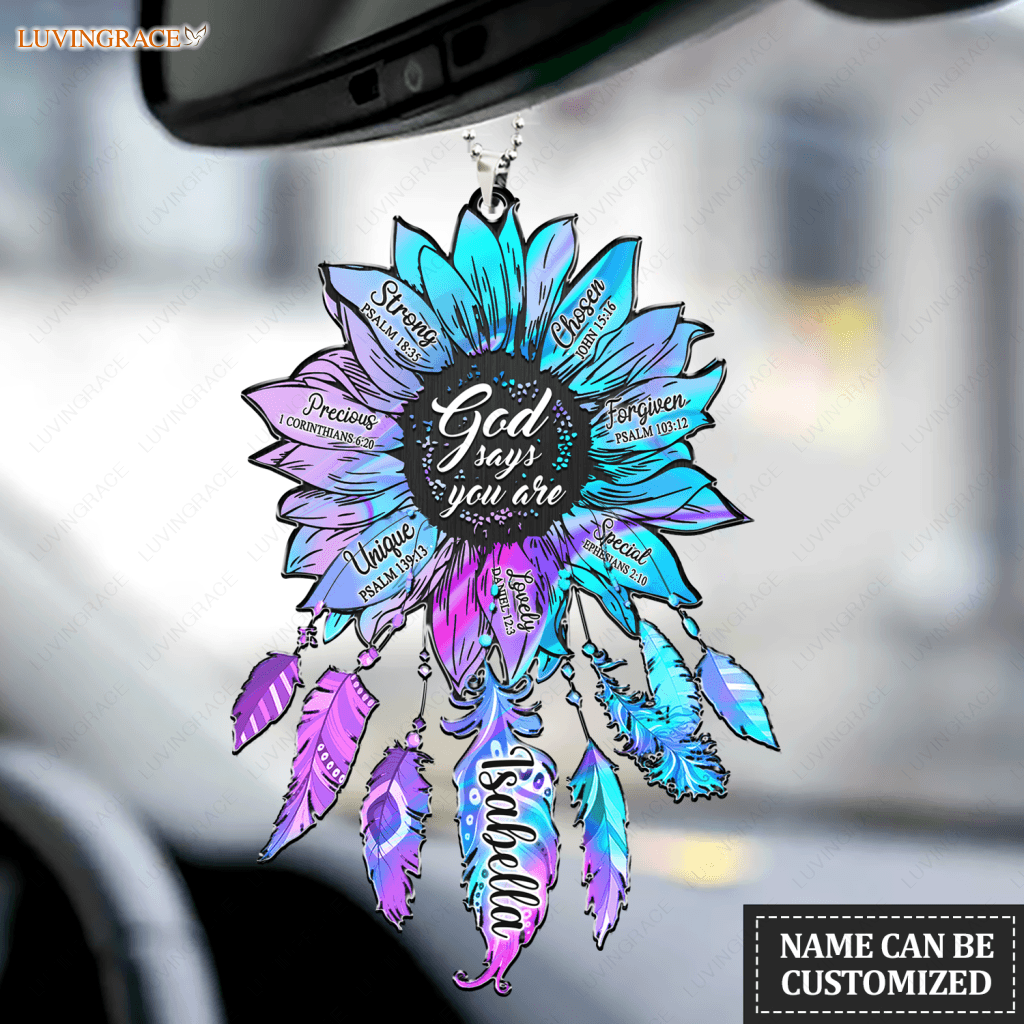 Personalized Hologram Flower God Says You Are Ornament