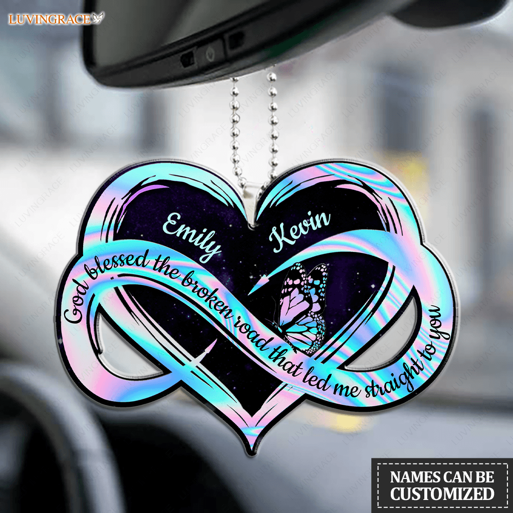 Personalized Hologram Infinity Heart Ornament For Couple