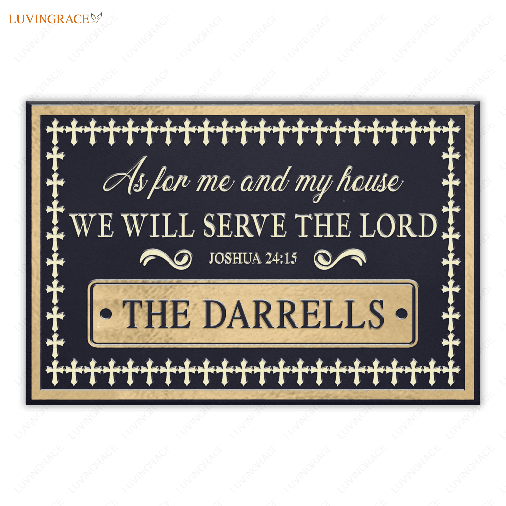 Personalized Home Decor Doormat We Will Serve The Lord