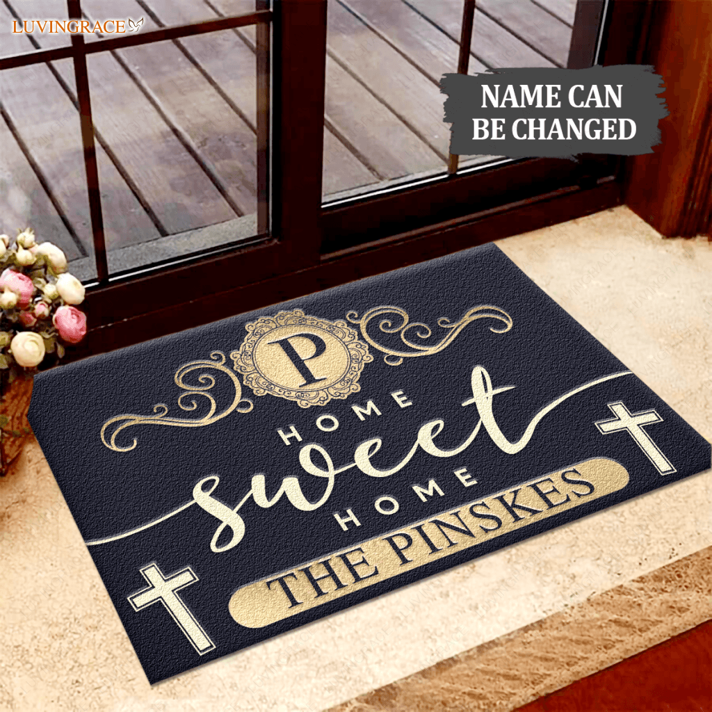 Personalized Home Sweet Elegant Family Doormat