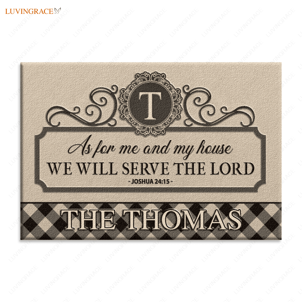 Personalized Kraft Template Serve The Lord Doormat