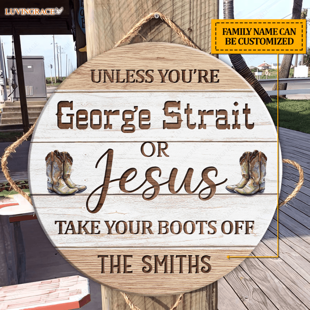 Personalized Only Jesus Can Wear Boots Wood Circle Sign