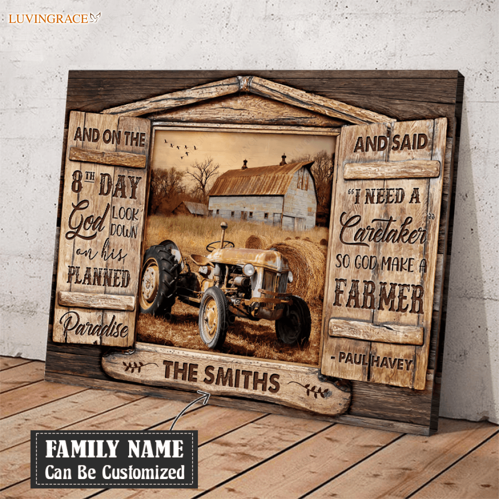 Personalized Open Window Family Farmer Canvas Wall Art Canvas
