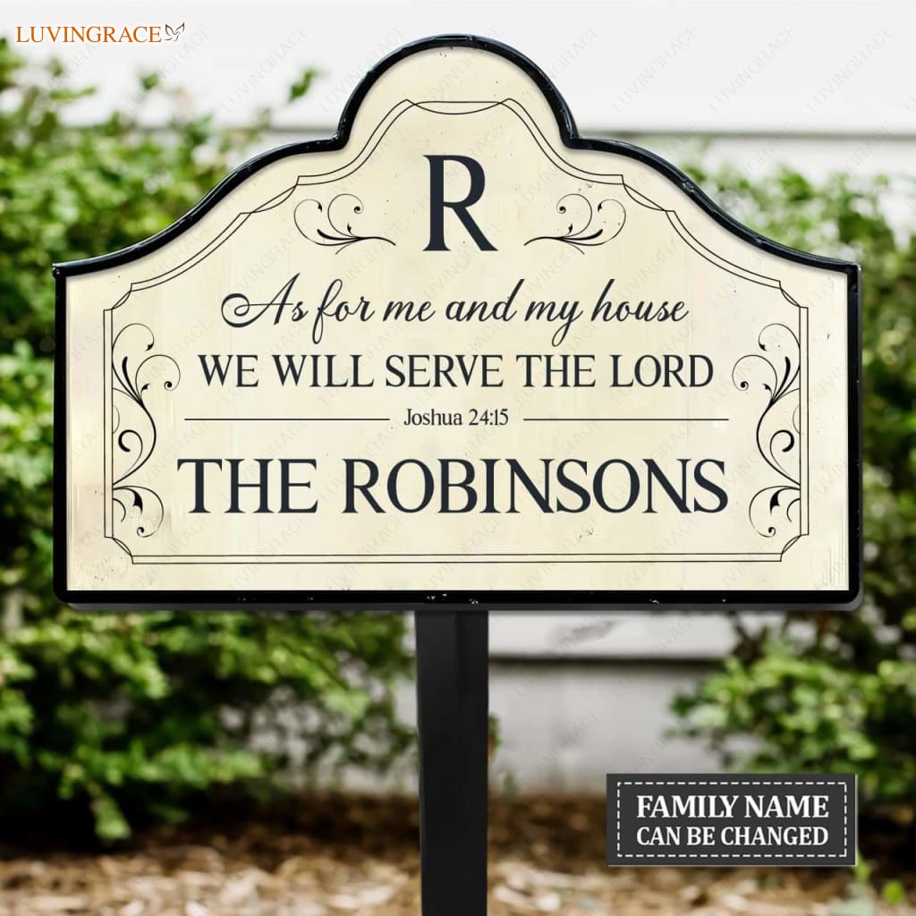 Personalized Plaque Stake Family Serve The Lord