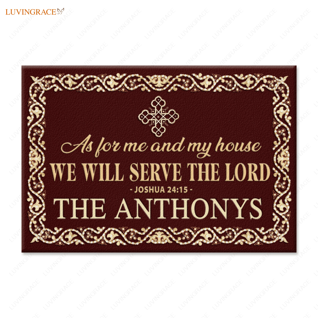 Personalized Religious Doormat Serve The Lord
