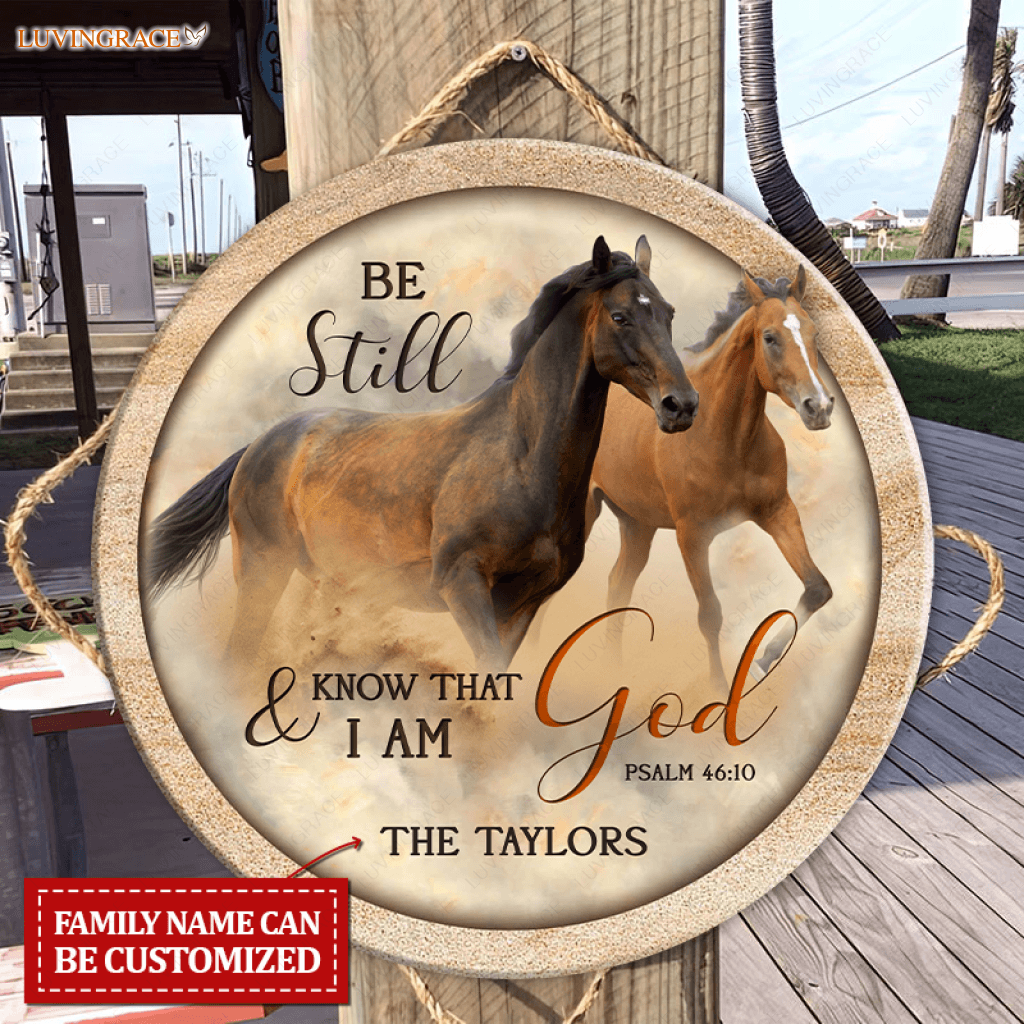 Personalized Rise And Run God Horses Wood Circle Sign