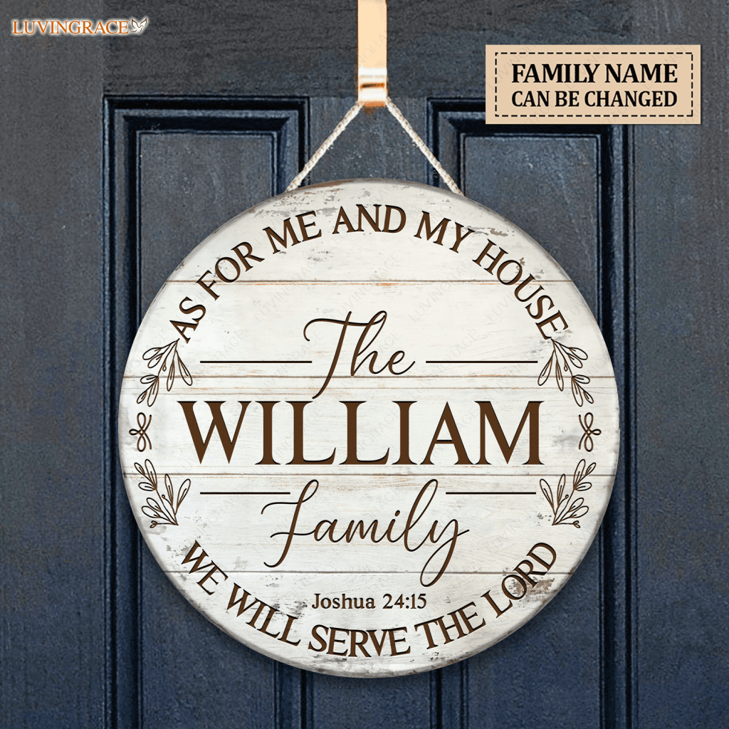 Personalized Round Family White Sign Wood Circle