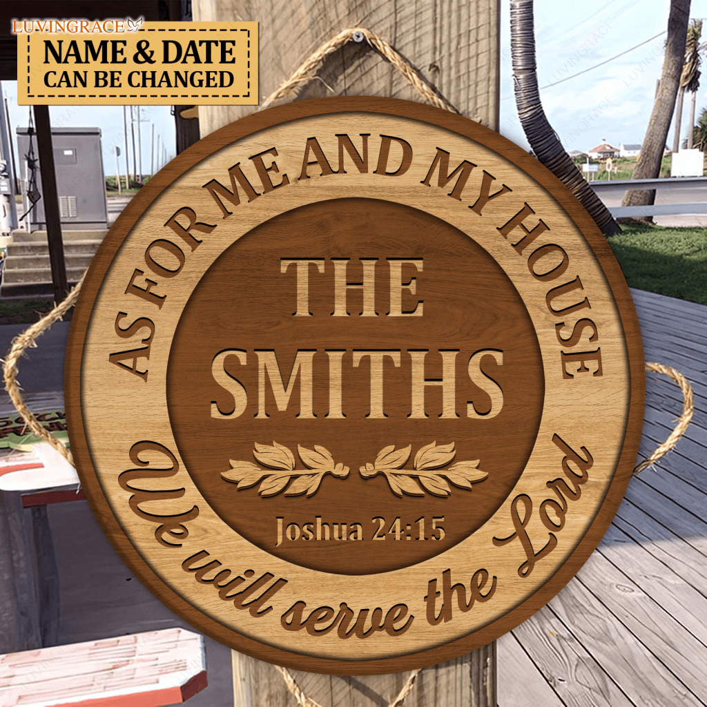 Personalized Serve The Lord Circle Sign Wood