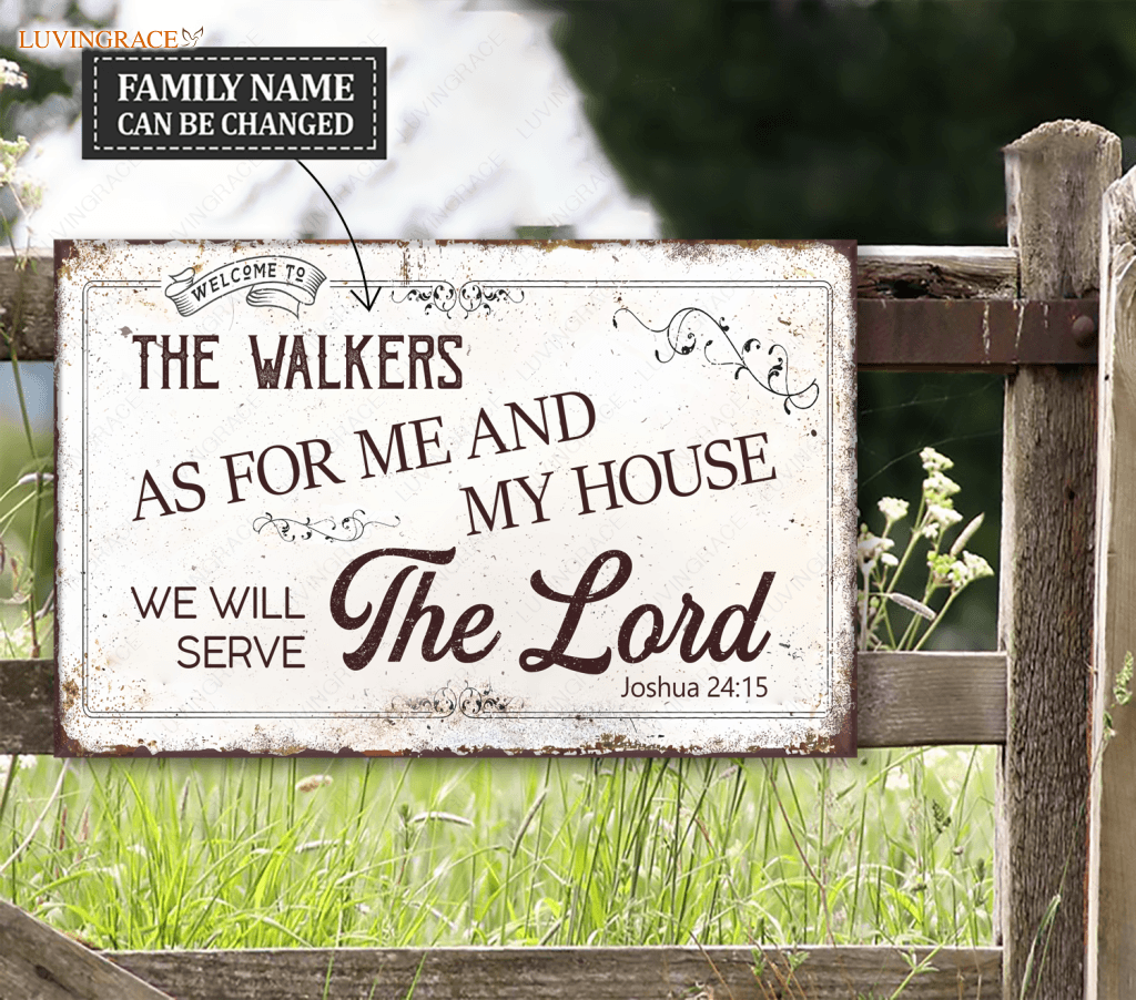Personalized Serve The Lord Metal Sign Housewarming Gift