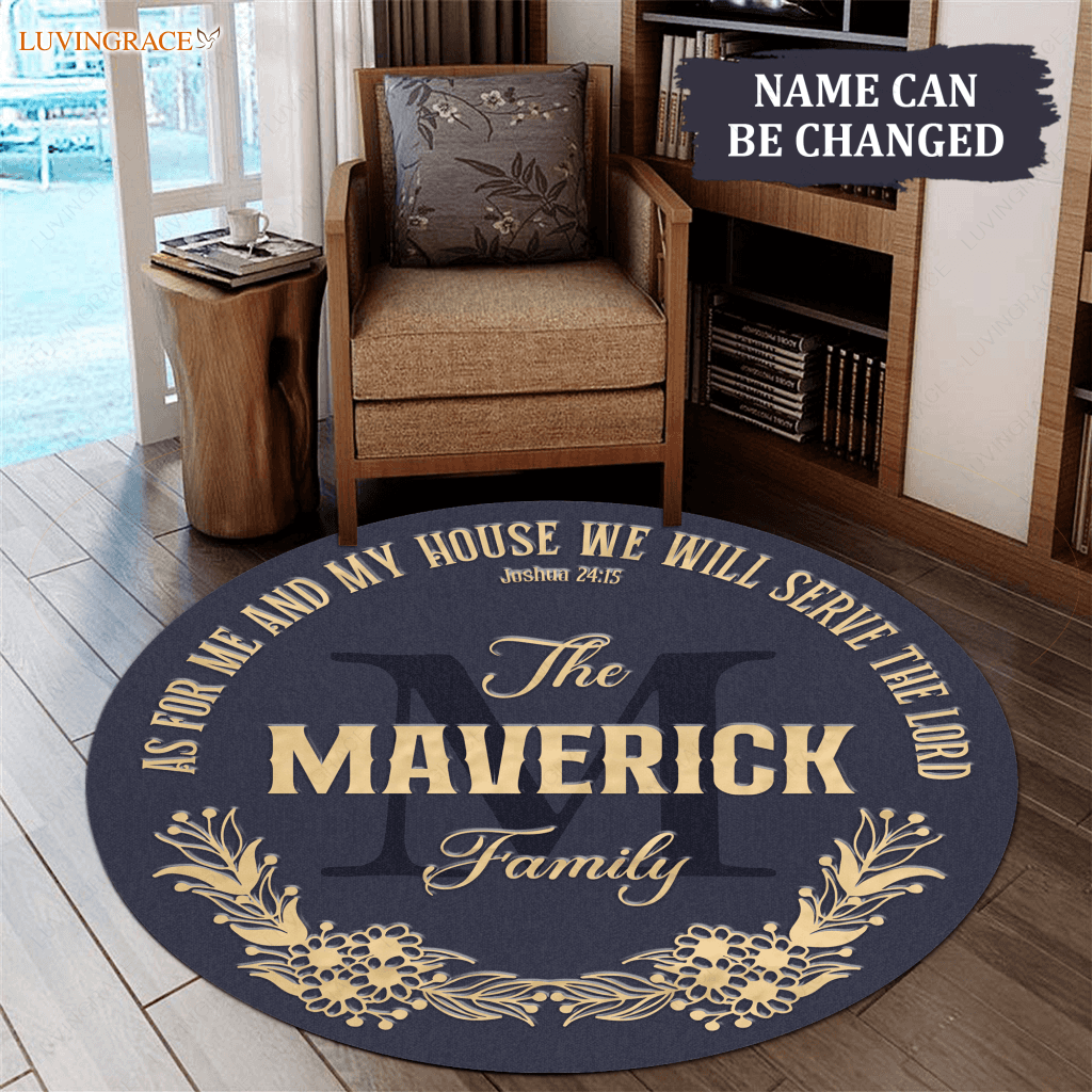 Personalized Serve The Lord Round Rug Doormat