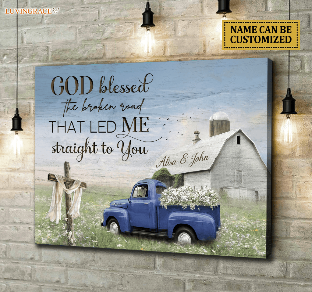 Personalized Spring Truck God Blessed Wall Art