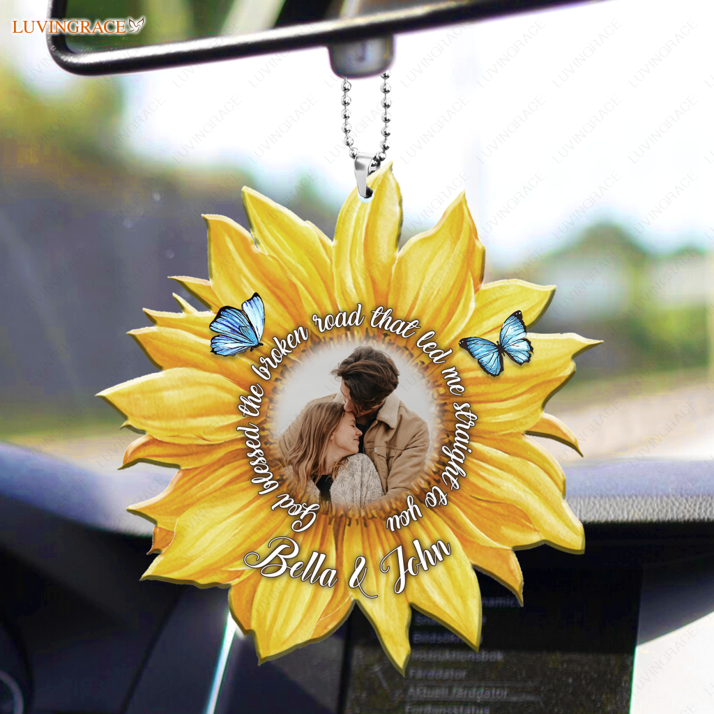 Personalized Sunflower God Blessed Couple Ornament