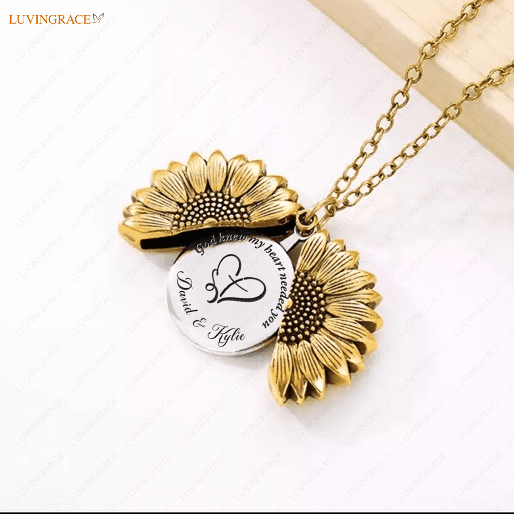 Personalized 2025 sunflower necklace