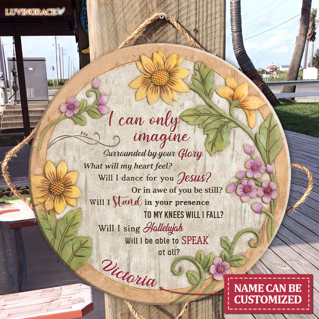 Personalized Sunflower Of Glory Wood Circle Sign