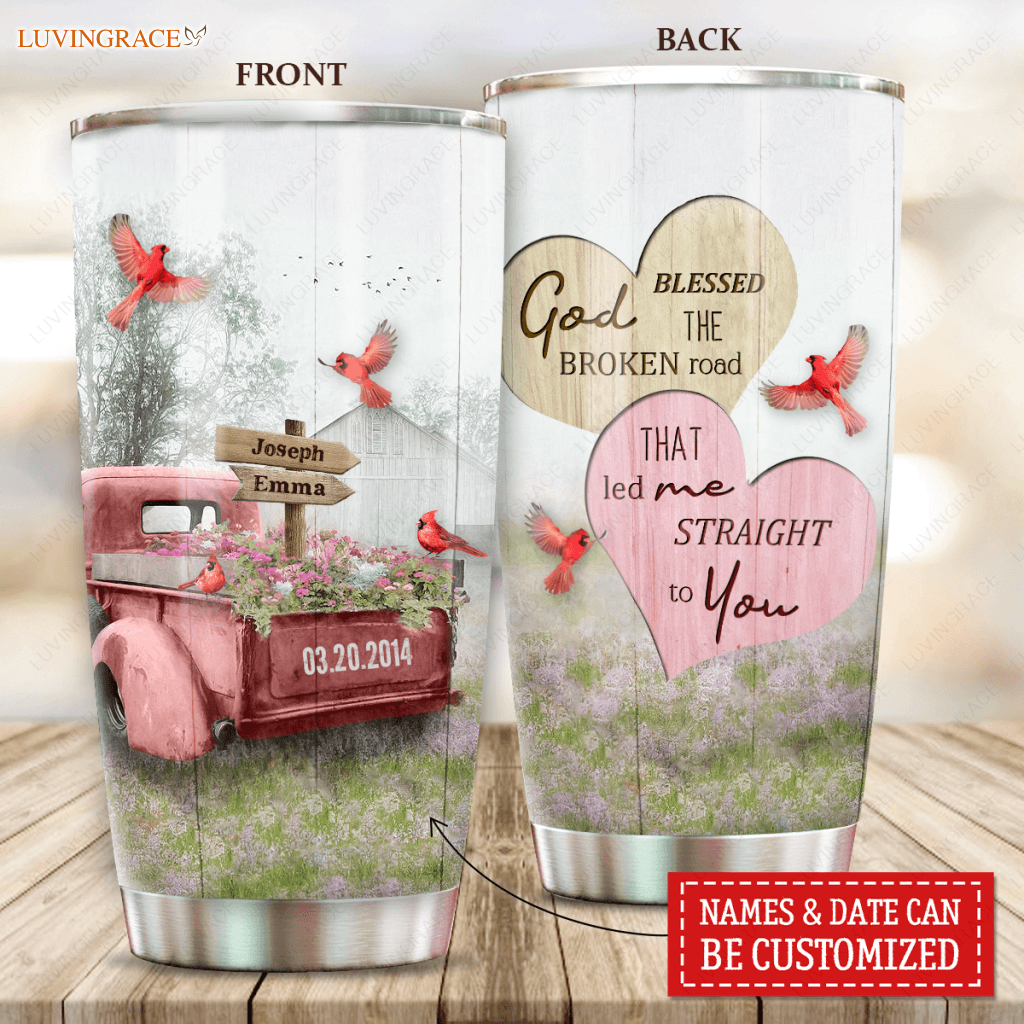 Personalized Tumbler Truck Heart God Blessed Tumbler