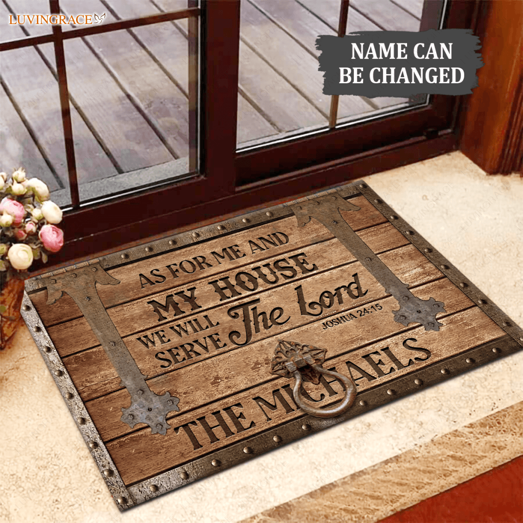 Personalized We Will Serve The Lord Trapdoor Doormat