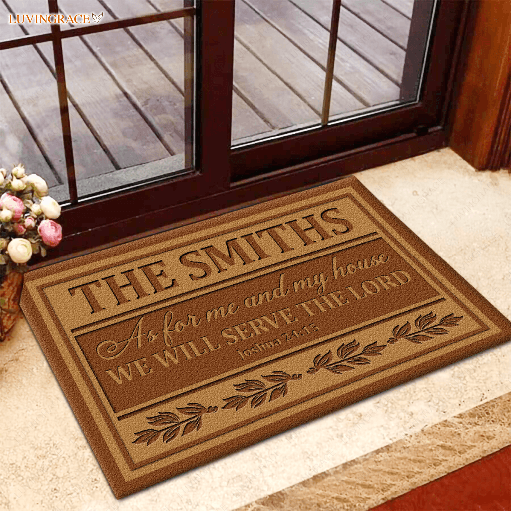 Personalized We Will Server The Lord Doormat