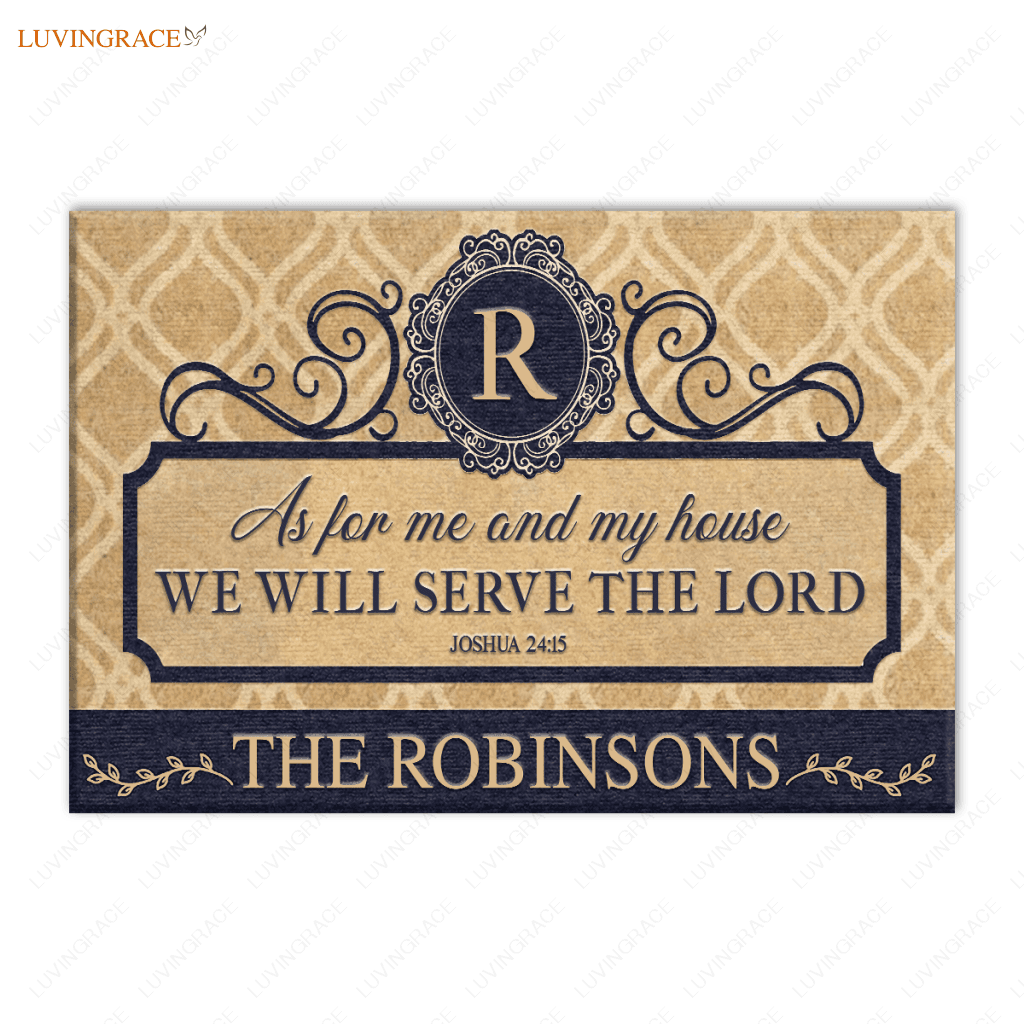 Personalized Welcome Standard Serve The Lord Doormat