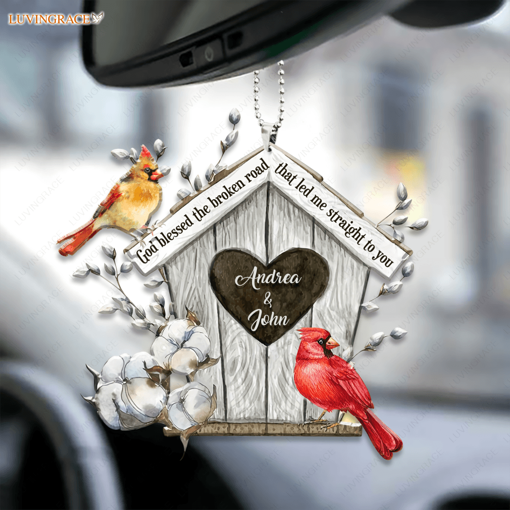 Personalized Wood Nest Blessed The Broken Road Ornament Wooden