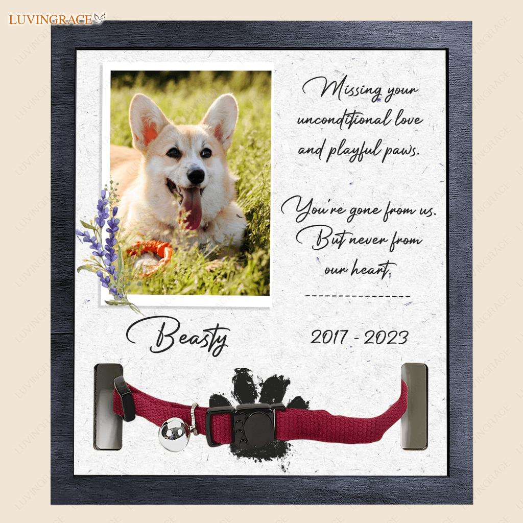 Pet Photo Flower Missing Your Unconditional Love - Personalized Custom Memorial Sign Acrylic Table