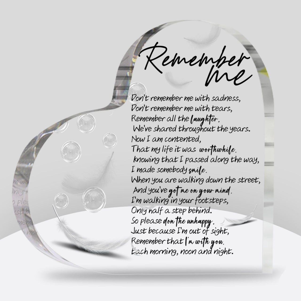 Remember Memorial Gifts Sympathy Gifts Red Cardinal Memorial Bereavement Acrylic Heart Plaque Condolence Gifts in Memory of Loss of Loved One