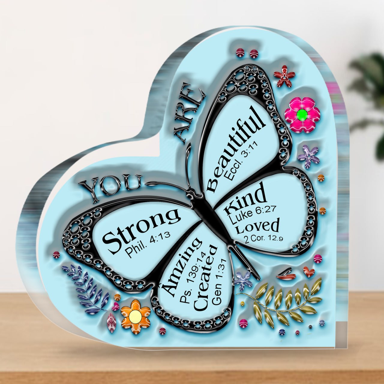 Baby Flower You Are Heart Acrylic Plaque Christian Gifts for Women Inspirational Gifts