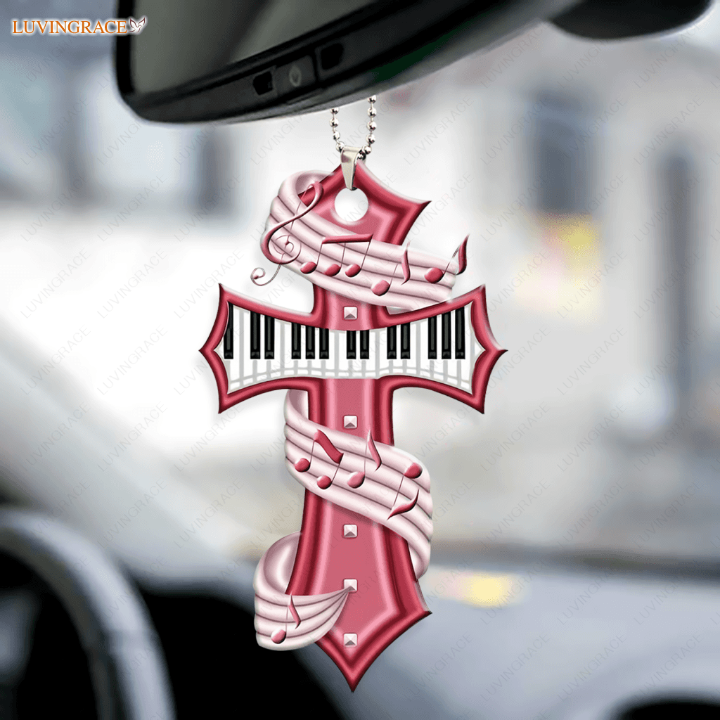 Piano Cross Ornament