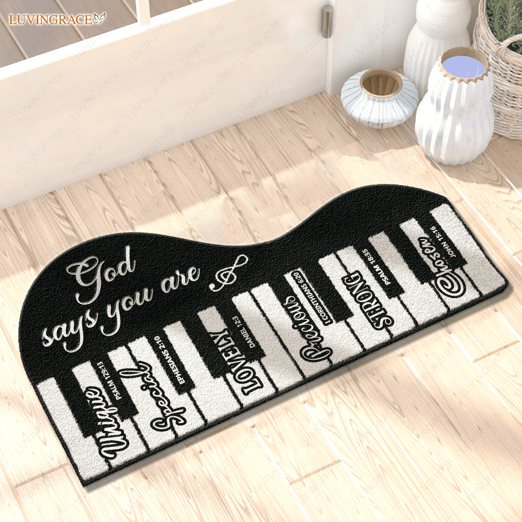 Piano Keys Music Notes God Says You Are Shaped Doormat