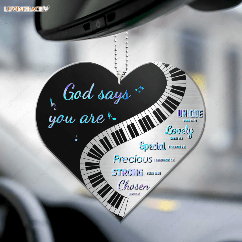 Piano Musical Heart God Says You Are Ornament