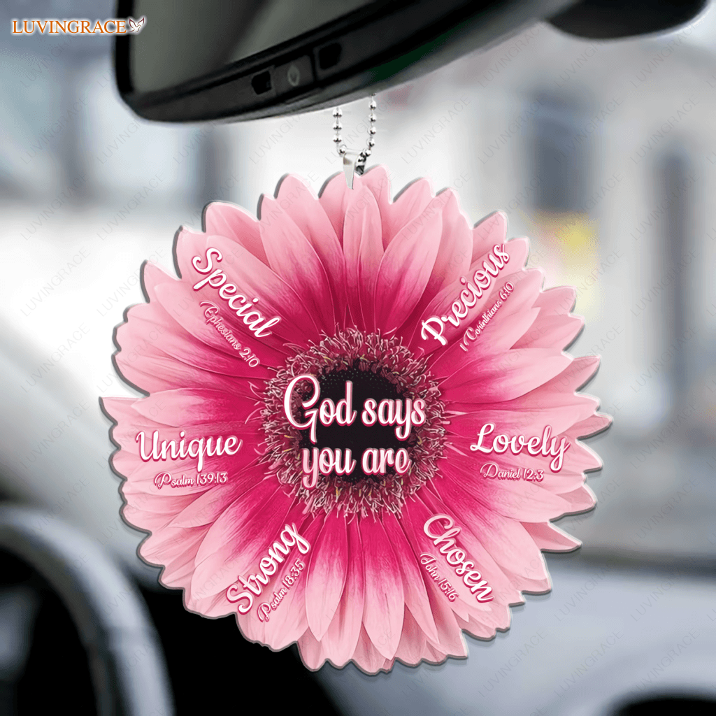 Pink Gerbera God Says You Are Ornament