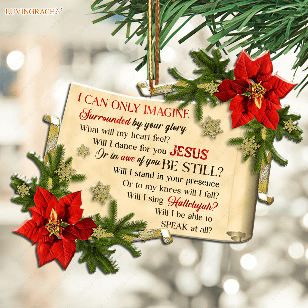 Poinsettia And Song Lyrics Ornament