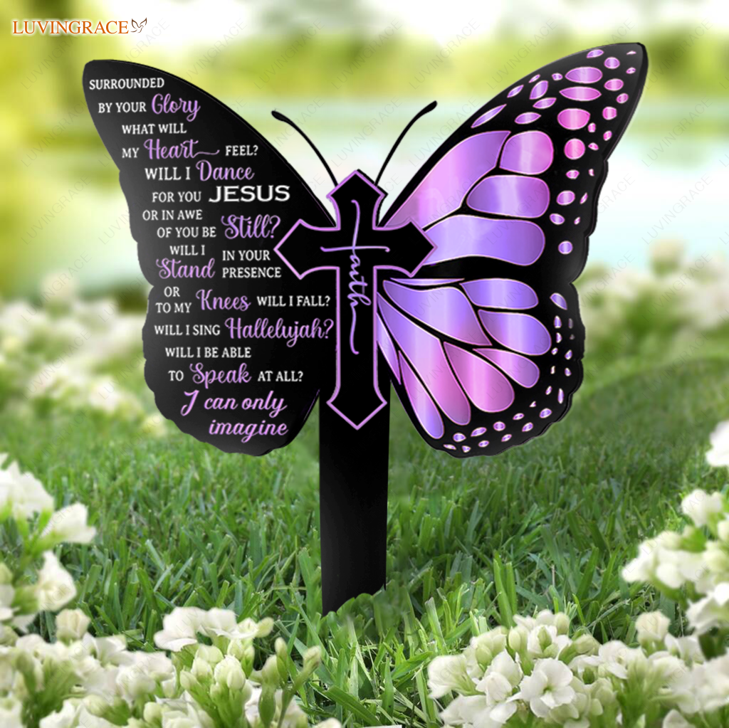 Purple Butterfly By Glory Plaque Stake